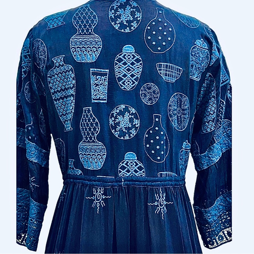 Johnny Was Fionah Alenia Kimono Top Blue Night Women’s Small NWT - Picture 5 of 6